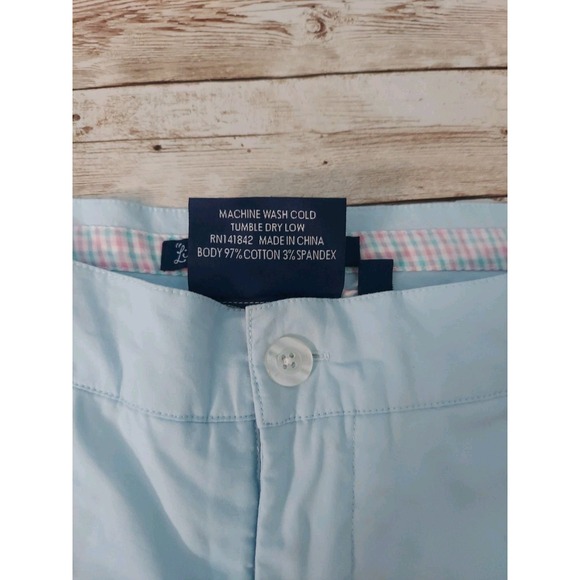 Lauren James Light Blue Poplin Chino Shorts Size Large Summer Preppy Yachtwear - Picture 4 of 9